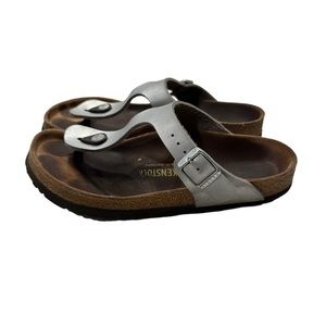 Birkenstock Gizeh Birko-Flor Patent silver 7 | 38 B1
